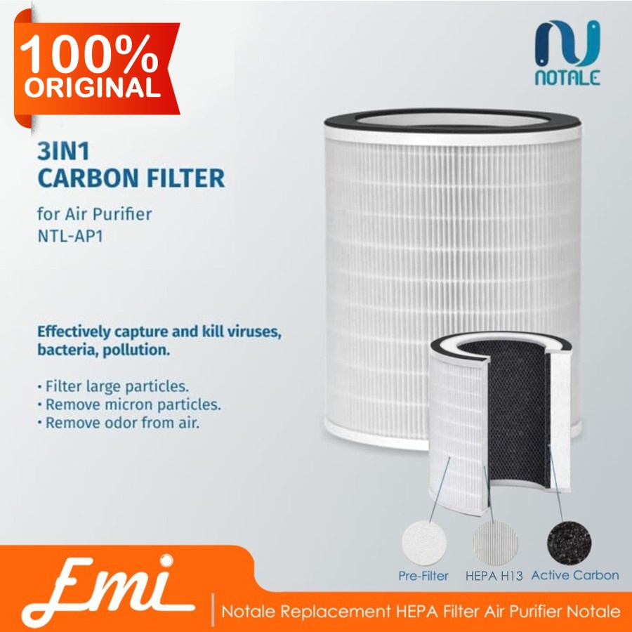 Notale Replacement HEPA Filter Pengganti for Air Purifier Notale