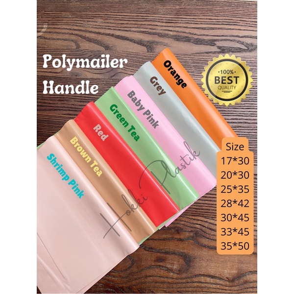 35x50+7 Handle 100 lembar Plastik Polymailer packing onlineshop premium