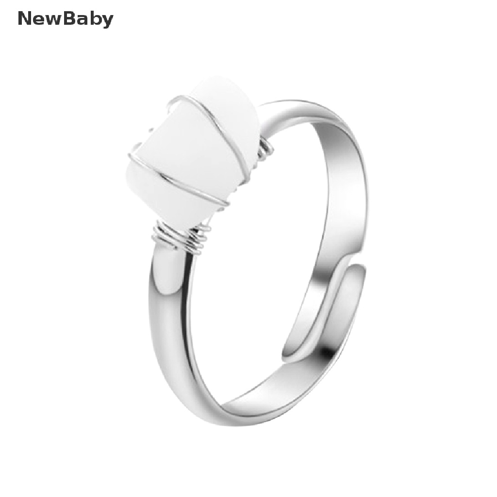 Newbaby Cincin Batu Kuarsa Resin Alami Rock Adjustable Untuk Wanita