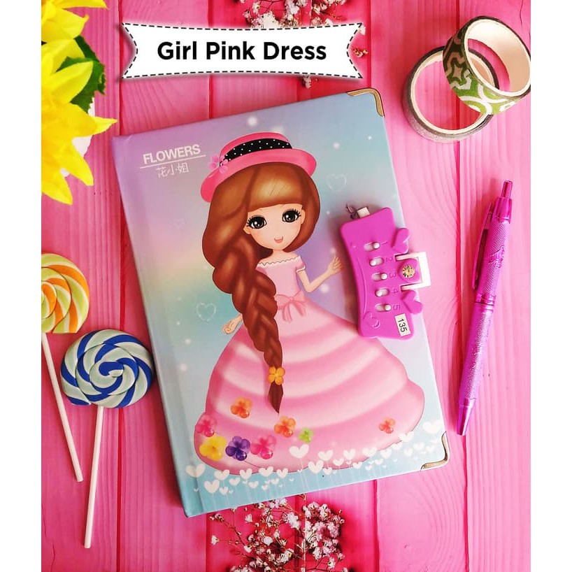 

Buku Diary Kunci Password Hardcover + Pulpen - PRINCESS SERIES J2B003