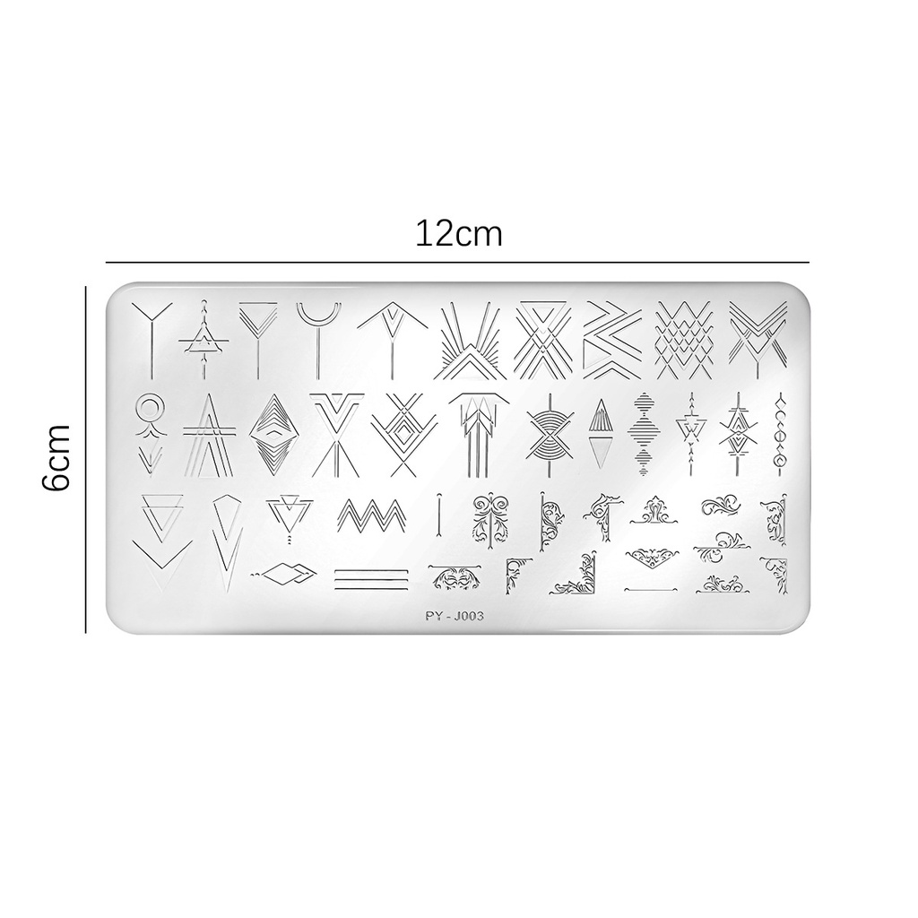 12 Gaya / Set Template / Manicure Transfer Template Stencil Motif Geometri / Bunga / Garis / Tulisan Untuk Nail Art / Manicure