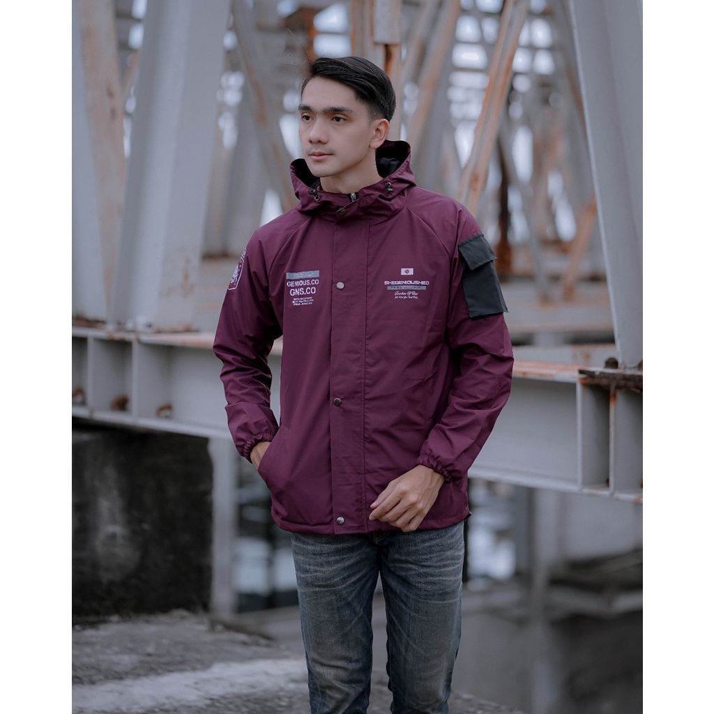 JAKET PRIA - JAKET PARASUT CASUAL SALVIO HEXIA - JAKET PARASUT PRIA - JAKET PRIA PARASUT - JAKET WP-Casual Maroon Japan