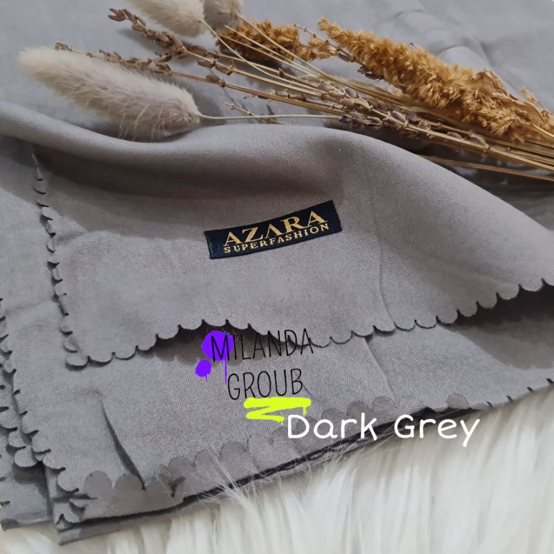 Azara Hijab Segiempat Voal Miracle Lacer Cut Oskara Masahi 110X110 CM-Dark Grey