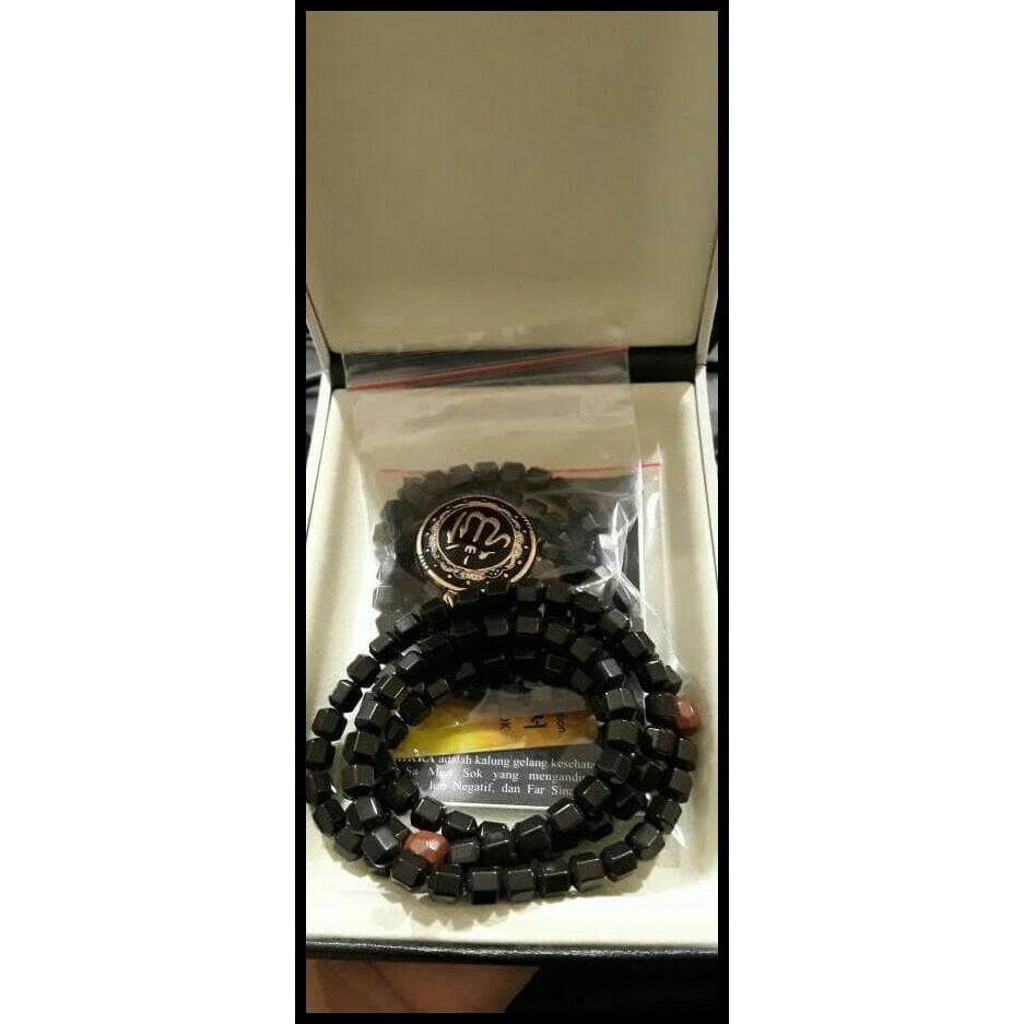 KALUNG & GELANG KESEHATAN AZHIKRA BLACK JADE