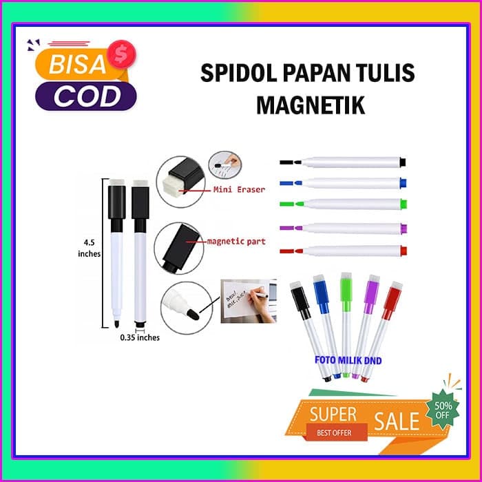 

Spidol Papan Tulis Magnetik Satuan / Spidol Anak Bahan Aman