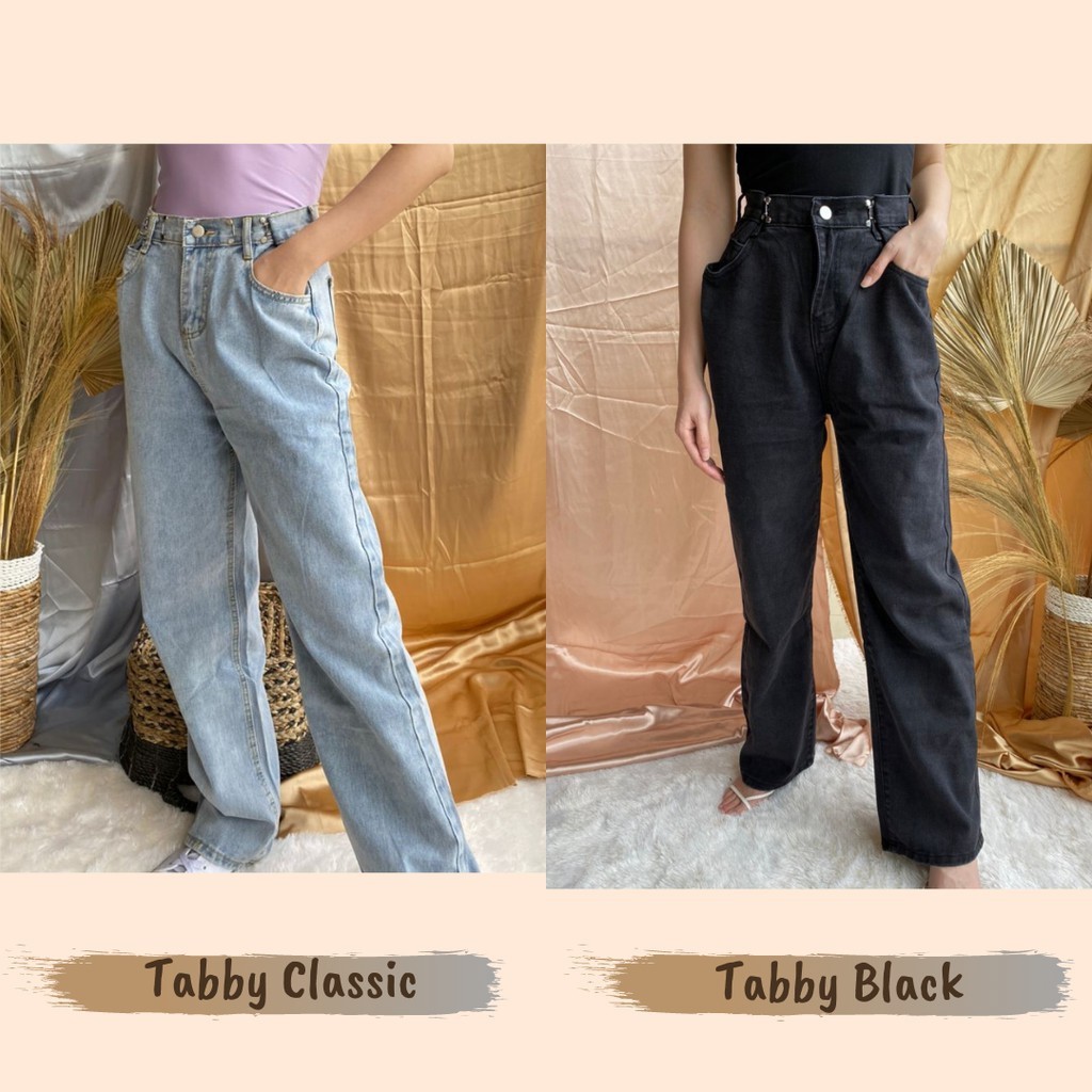  Celana  Jeans  Panjang Highwaist Baggy Jeans  Wanita Kekinian  