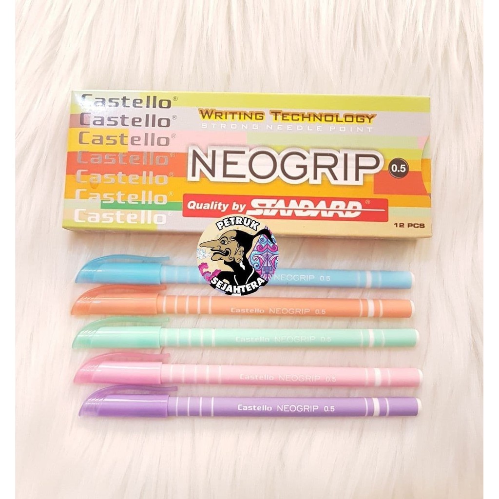 

[PAK] PULPEN STANDARD CASTELLO NEO GRIP 0.5 MM HITAM (12 PCS)