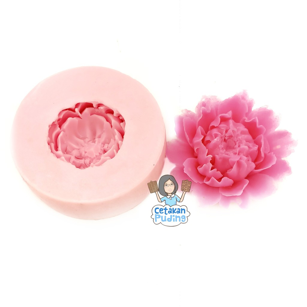 Cetakan Puding Silikon Bunga Peony Jumbo
