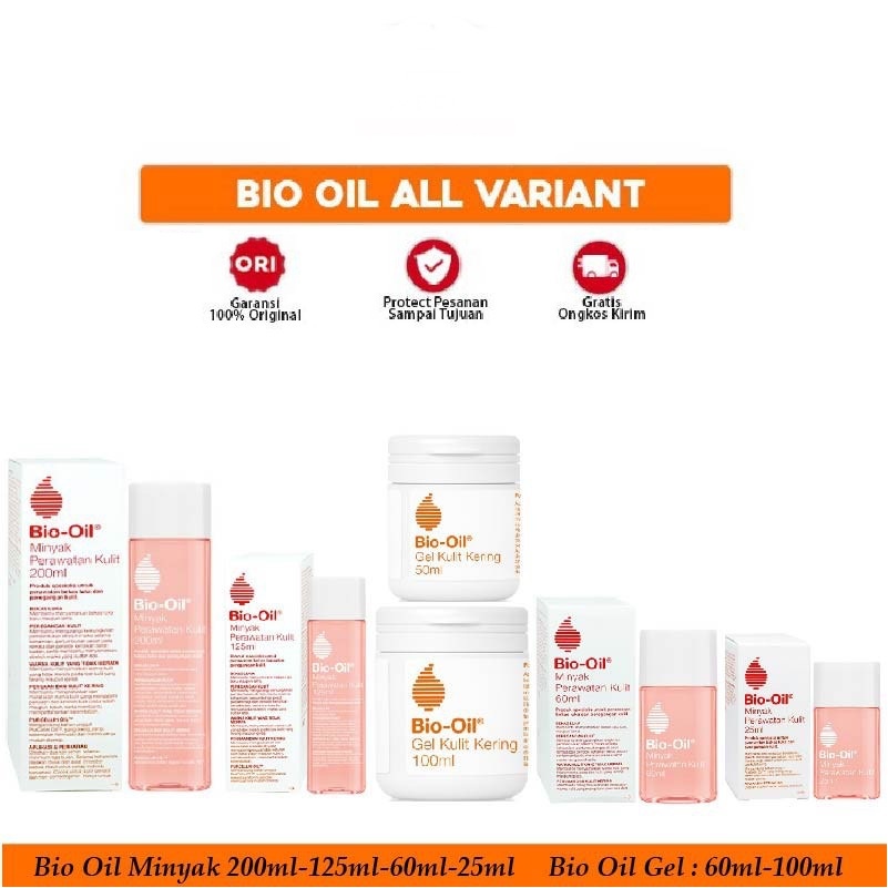 [ORI 100%] BIO OIL Penghilang Bekas Luka Scar Strechmark Selulit - Natural Skincare Oil / Dry Skin Gel BPOM