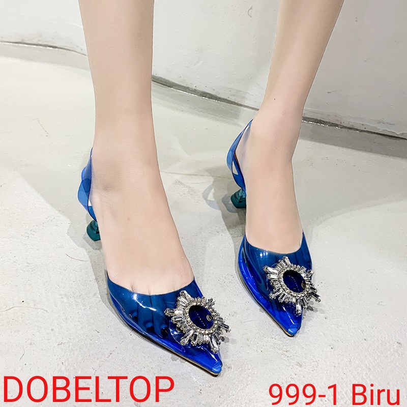 Heels transparan kaca DBLTOP 999 logo bulat