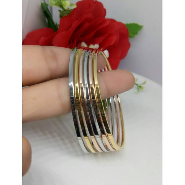 Titanium gelang keroncong kombinasi