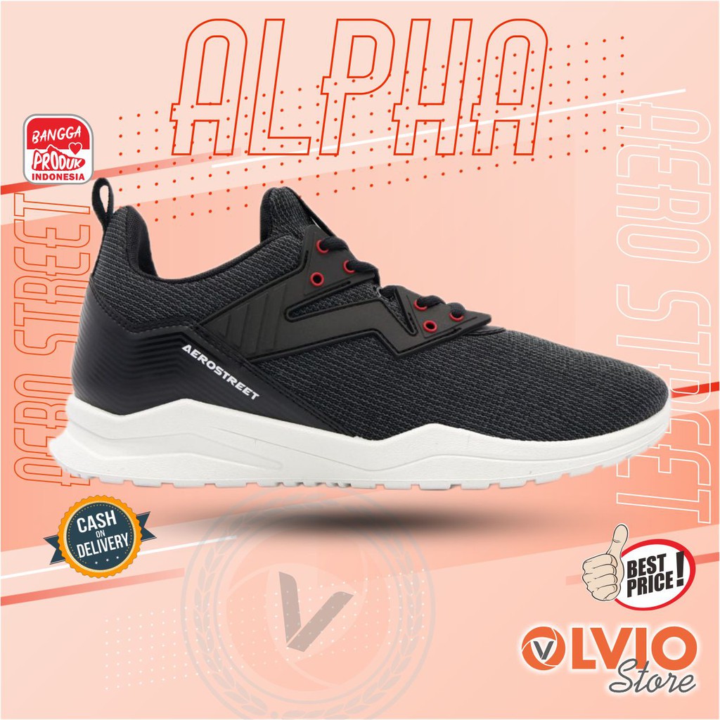 Aerostreet  ALPHA - Sepatu Sneakers Casual Sport Sekolah Pria Wanita Aero Street