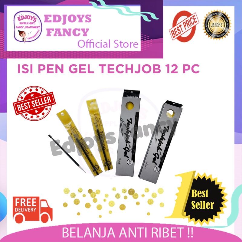 

Edjoys Techjob 12 pcs Isi pulpen gel Tizo 0.5 mm Refill pen gel Tizo TZ-501