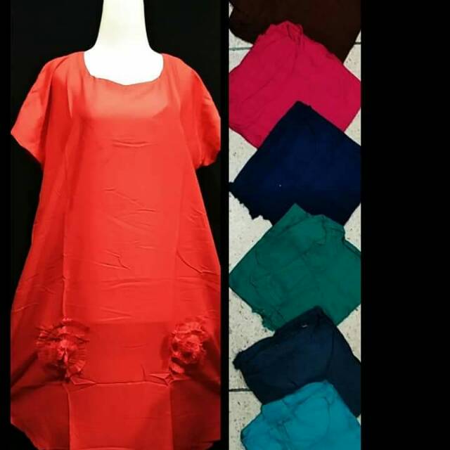 daster  bali polos mawar