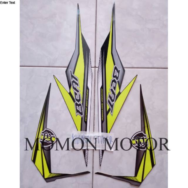 Sticker Striping honda beat 2019 hitam hijau stabilo