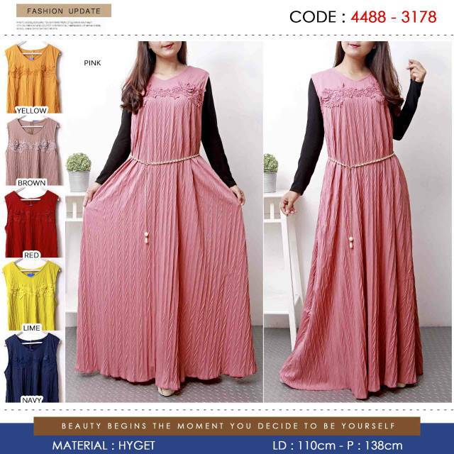 Gamis Plisket yukensi panah gelombang  Terbaru ( Ori LV)