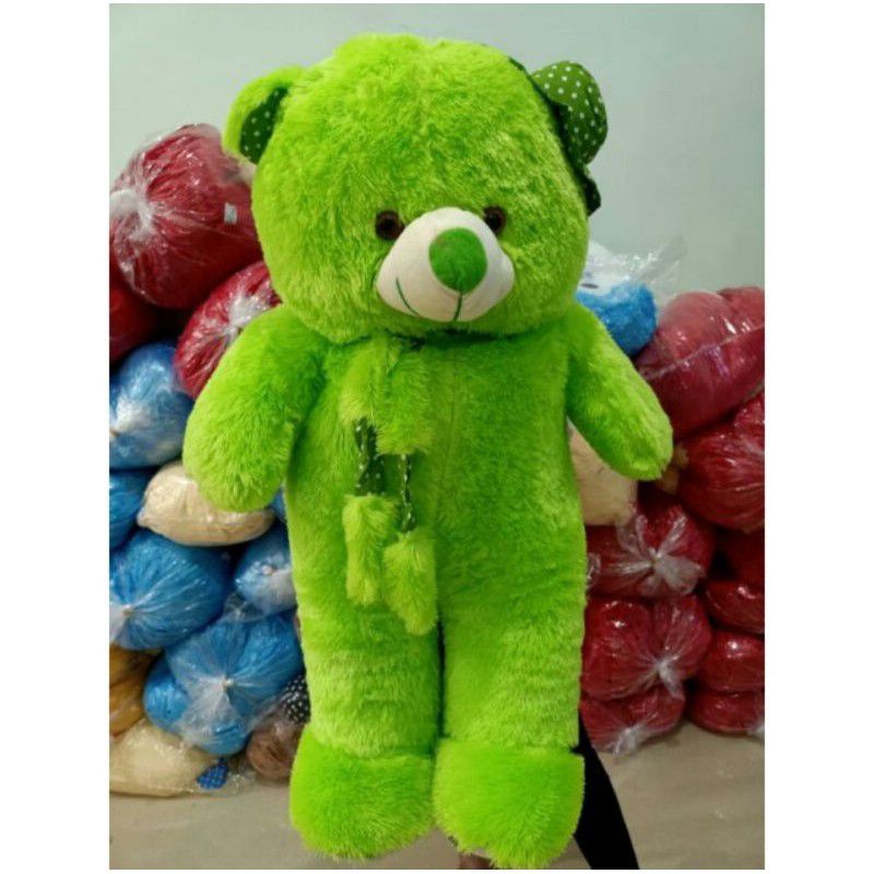 boneka teddy bear syal topi jumbo 90cm