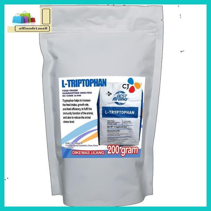 

F7Gfgh- L-Tryptophan Asam Amino Anti Stress Untuk Hewan Repack 200 Gr H8Tu667-