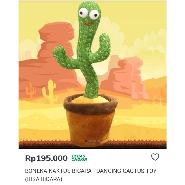 Boneka kaktus bicara dance kaktus toys