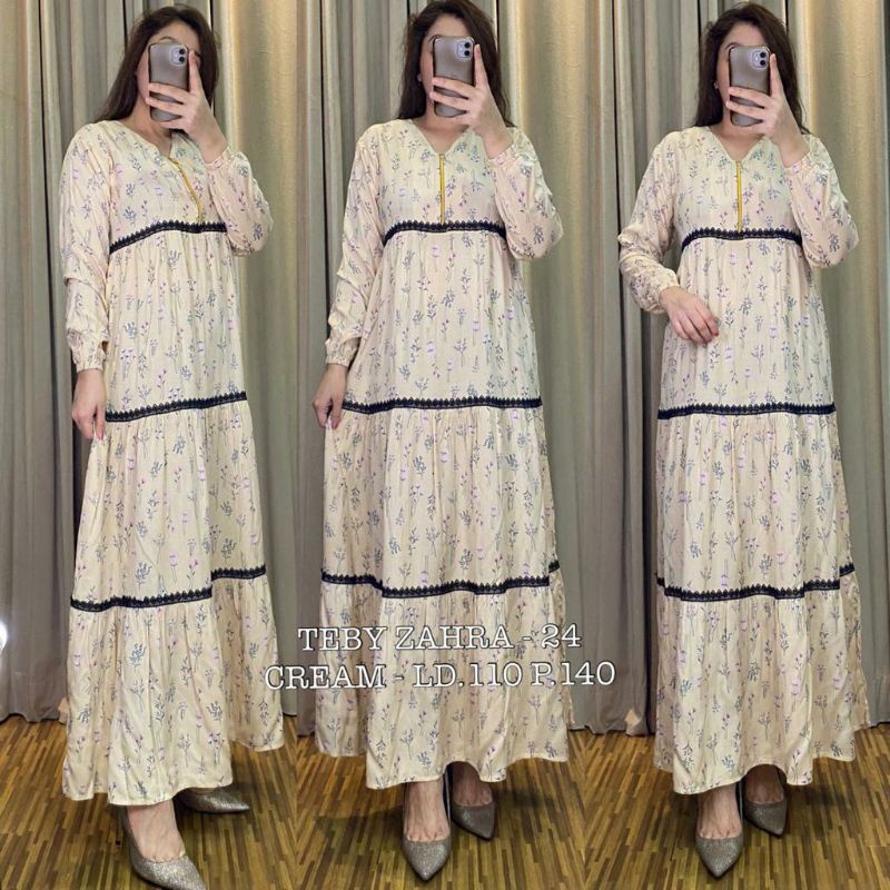 TEBY DASTER ARAB ZAHRA FLOWER RAINBOW SERIES RAYON VISCOSE ALL SIZE ORI-2