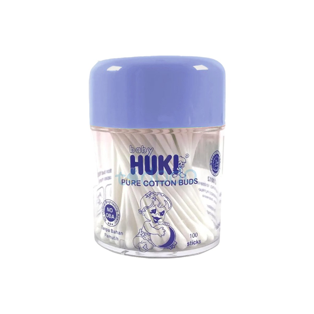 Huki Cotton Buds Pot EXF 100 CI0014 - Pembersih Telinga Bayi