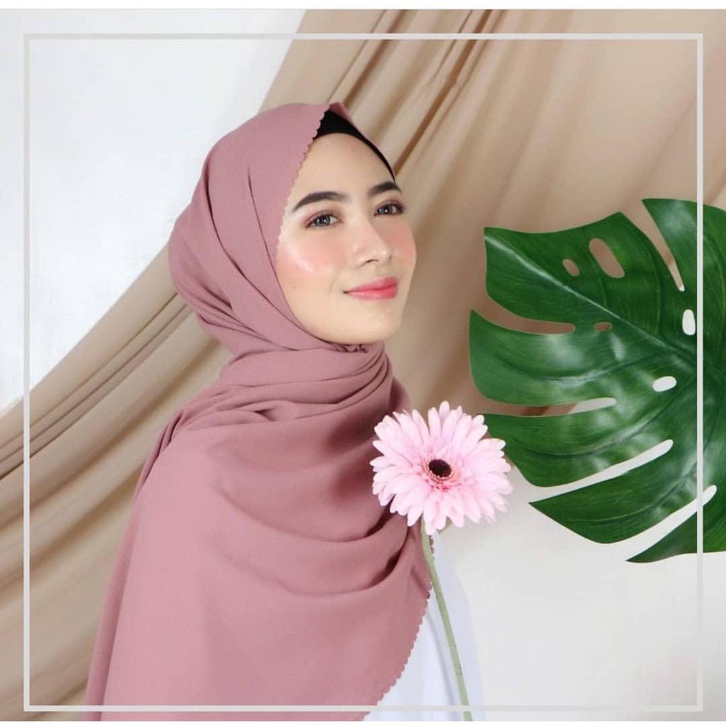 1KG MUAT 10PCS | PASHMINA LASERCUT PASHMINA POLOS BASIC PINGGIRAN LASER FASHION WANITA HIJAB