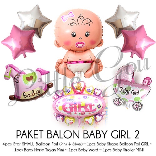 PAKET BALON BABY GIRL 2 / Baby Shower / Baby Born / Balon Foil Kelahiran