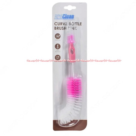 Proclean Curved Bottle Brush Pink Green Sikat Empeng Dot Botol Susu Pro Clean Sikat Botol Ujung Lengkung Brush Curve Teat Brush