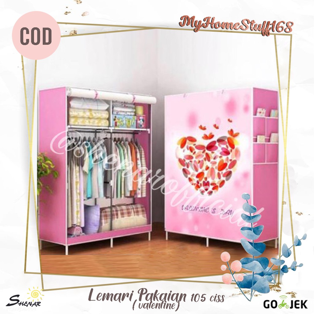 SHENAR Lemari Pakaian Portable Rak Serbaguna Organizer Tempat Penyimpanan Baju Karakter (105 CISS)