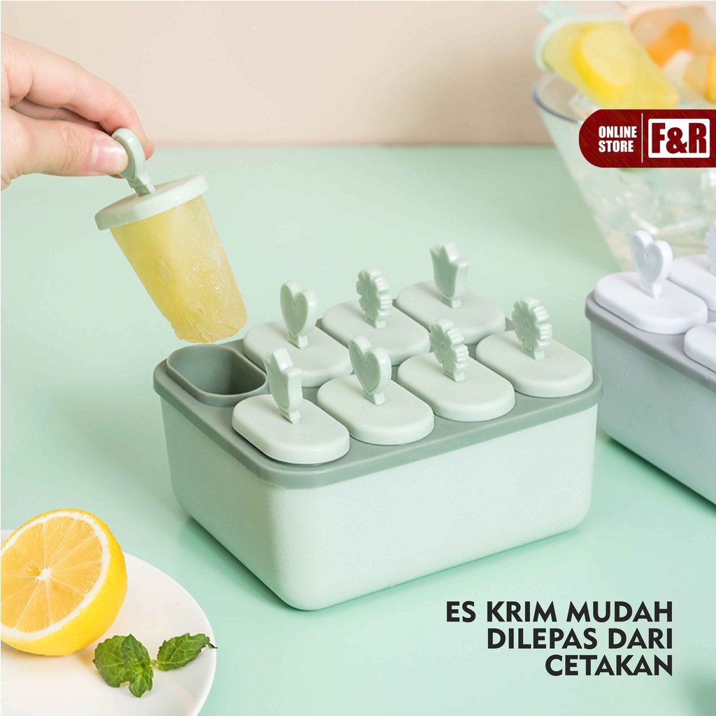 Tempat Cetakan Es Krim Cetakan Es Loly Cetakan Es Cream Cetakan Es Loli Cetakan Es Batu Murah Lucu Alat DIY K8 Kompartemen