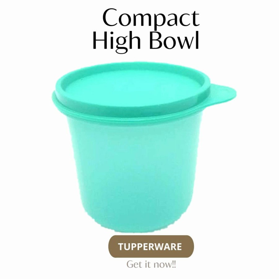 Tupperware Compact High Bowl 650 ml - Toples Wadah Snack - Biru Navy