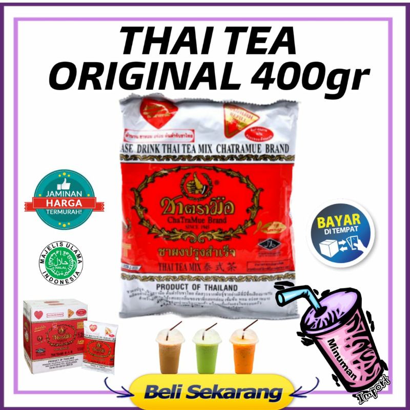 

Thai tea Chatramue original 400gr/thaitea chatramue ori 400gr asli import thailand TERMURAH!/thaitea