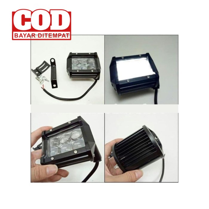 COD Lampu Tembak Sorot LED Motor 4 titik mata + Strobo Blitz