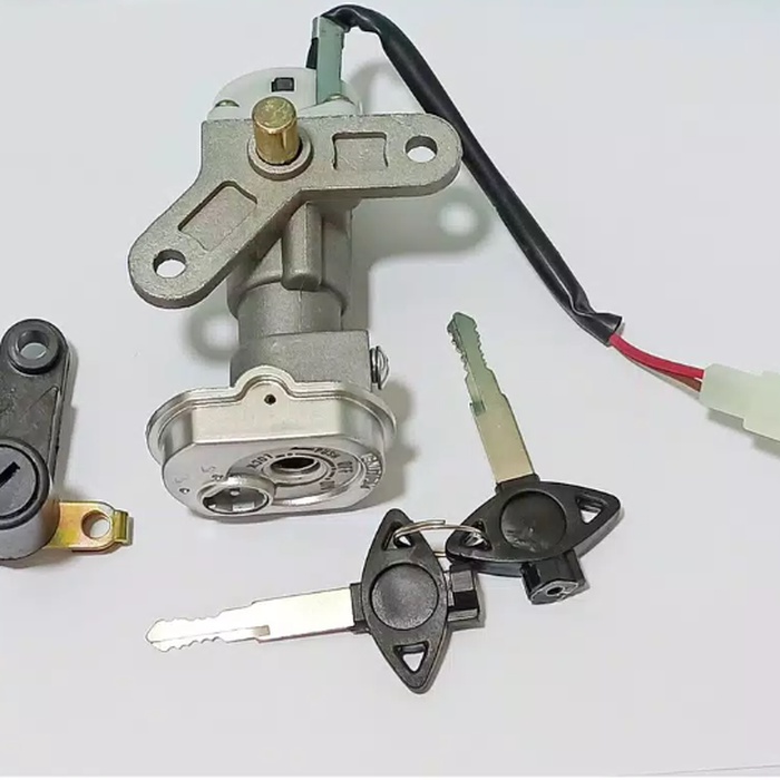 MOTORGEMBOK- KUNCI KONTAK MIO SOUL/FINO KARBU SET DEPAN BELAKANG -ALARM-GEMBOK-MOTOR.