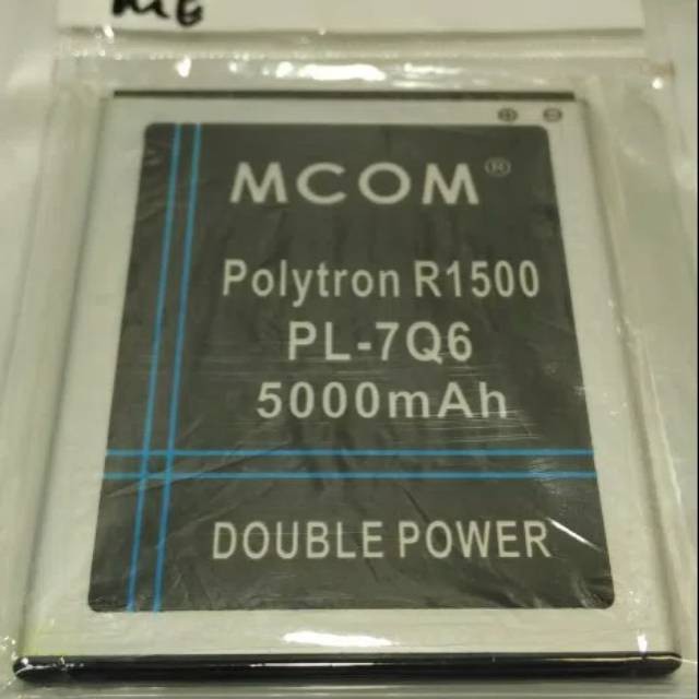 Battery Batre Baterai Double Power Mcom Polytron Rocket Q5 Q Five R1500 PL-7Q6 PL7Q6