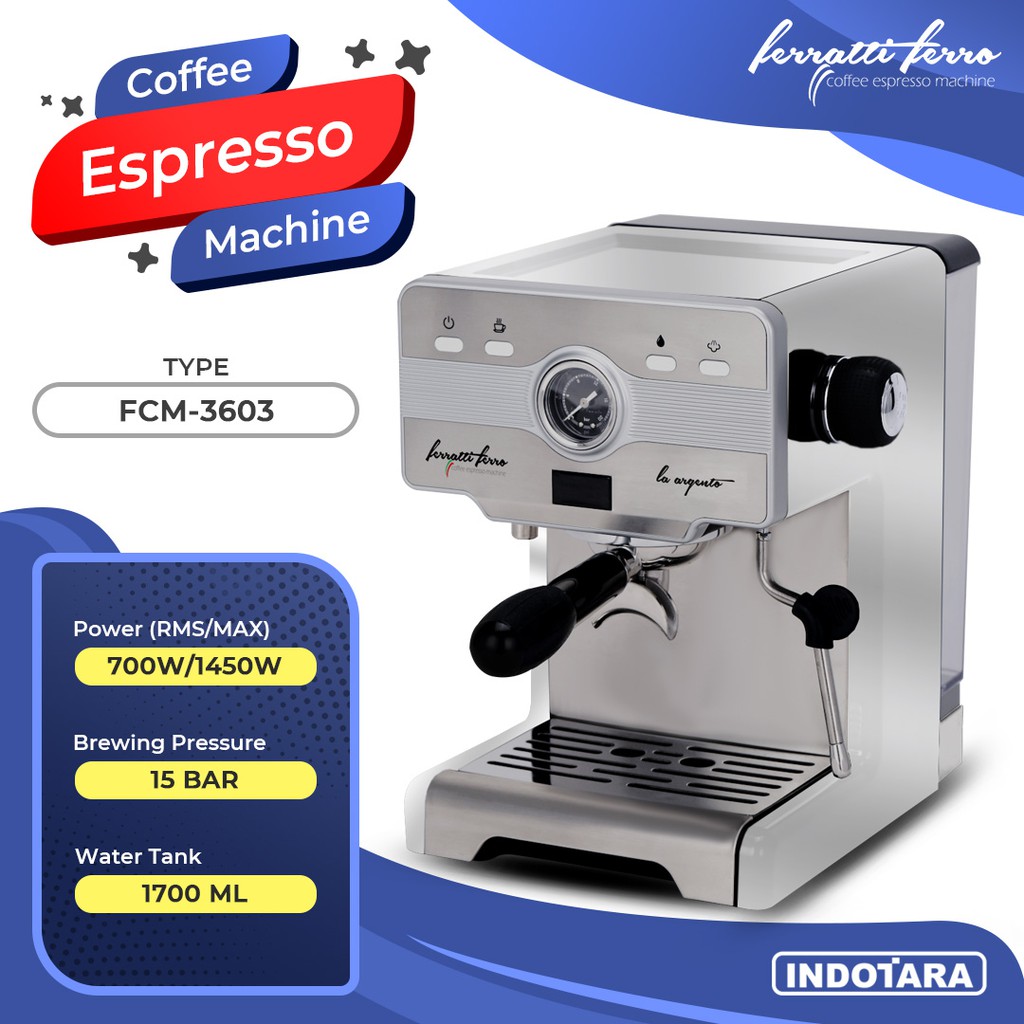 Mesin Kopi Espresso - Ferratti Ferro LA ARGENTO FCM3603