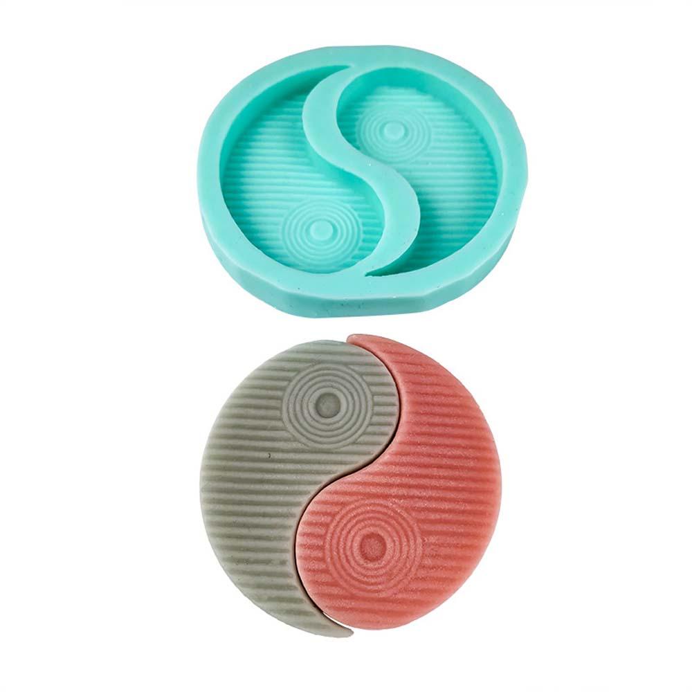 Lanfy Coaster Cetakan Kreatif DIY Craft Fleksibel Semen Retro Handmade Resin Casting Kit