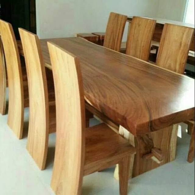 meja makan kayu trembesi,mebel jepara,furniture