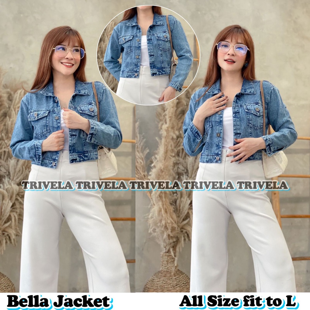 JAKET JEANS CROP BELLA / JAKET JEANS CROP WANITA HIGH QUALITY