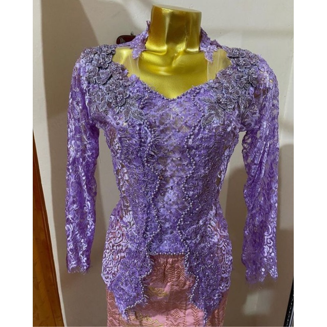 kebaya lilac metalic semi Payet