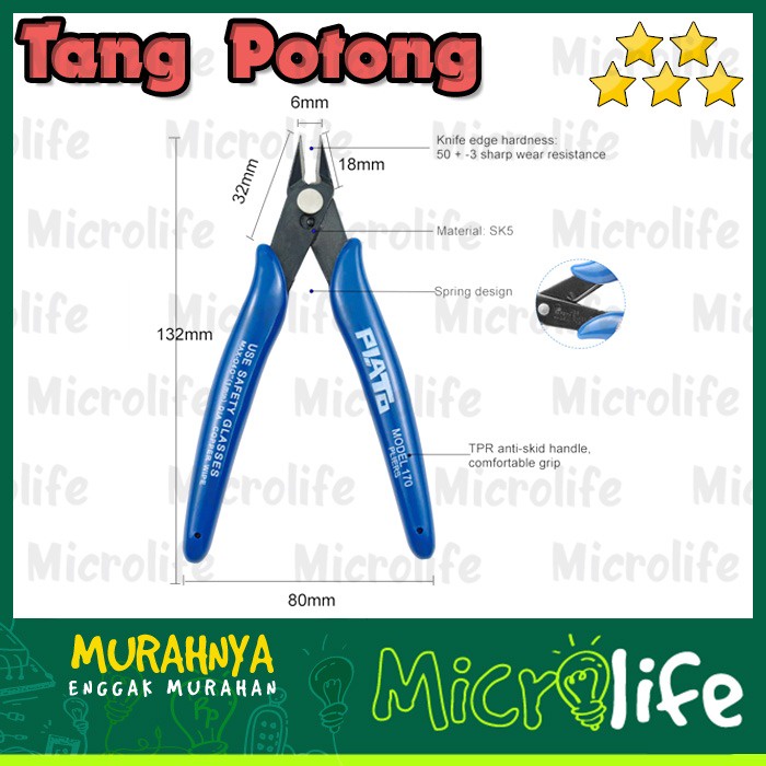 Tang Potong Kawat Kabel TNI-U-109 5 Inch 127mm PLATO model 170