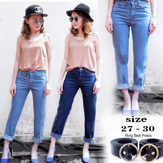 CELANA BOYFRIEND WANITA PREMIUM // BOYFRIEND JEANS WANITA PREMIUM (TEBAL)