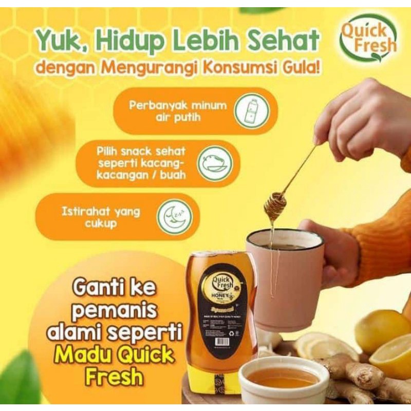 

madu quick honey kemasan squeeze 425gr