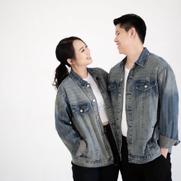 VIERLIN - Jaket jeans couple oversize 166 167