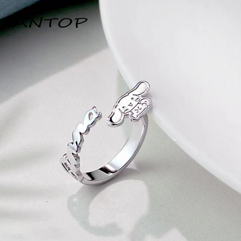 Cincin Model Telinga Anjing Besar Adjustable Untuk Wanita