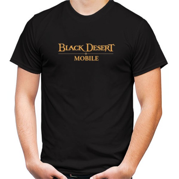 KAOS DISTRO COMBED 30S KAOS BLACK DESERT MOBILE LOGO T-SHIRT