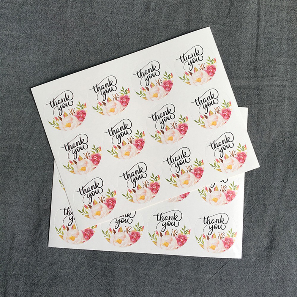 

MAOSTORE STIKER PAPER WEDDING STIKER THANK YOU STICKER FLOWER CREAM