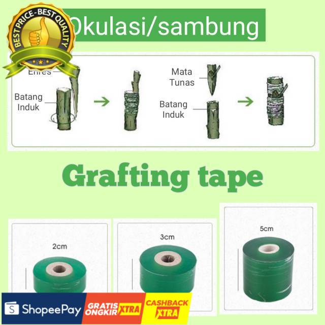 Grafting tape plastik parafilm untuk okulasi