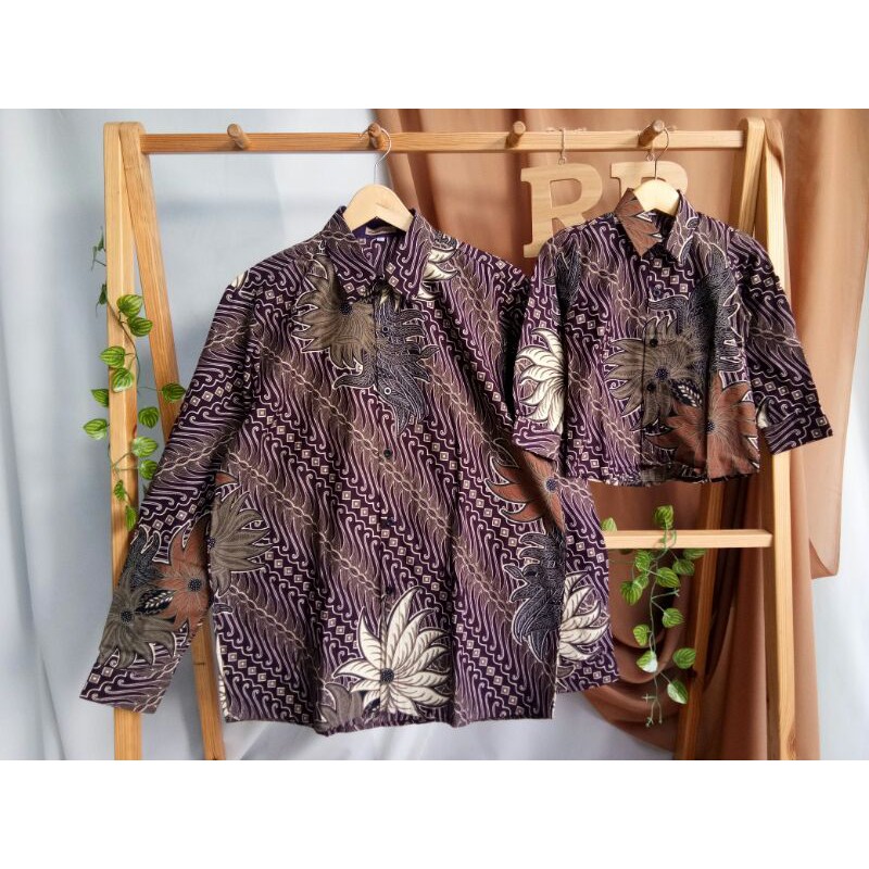 Couple Batik Ayah Anak Ungu by Rayhan Batik