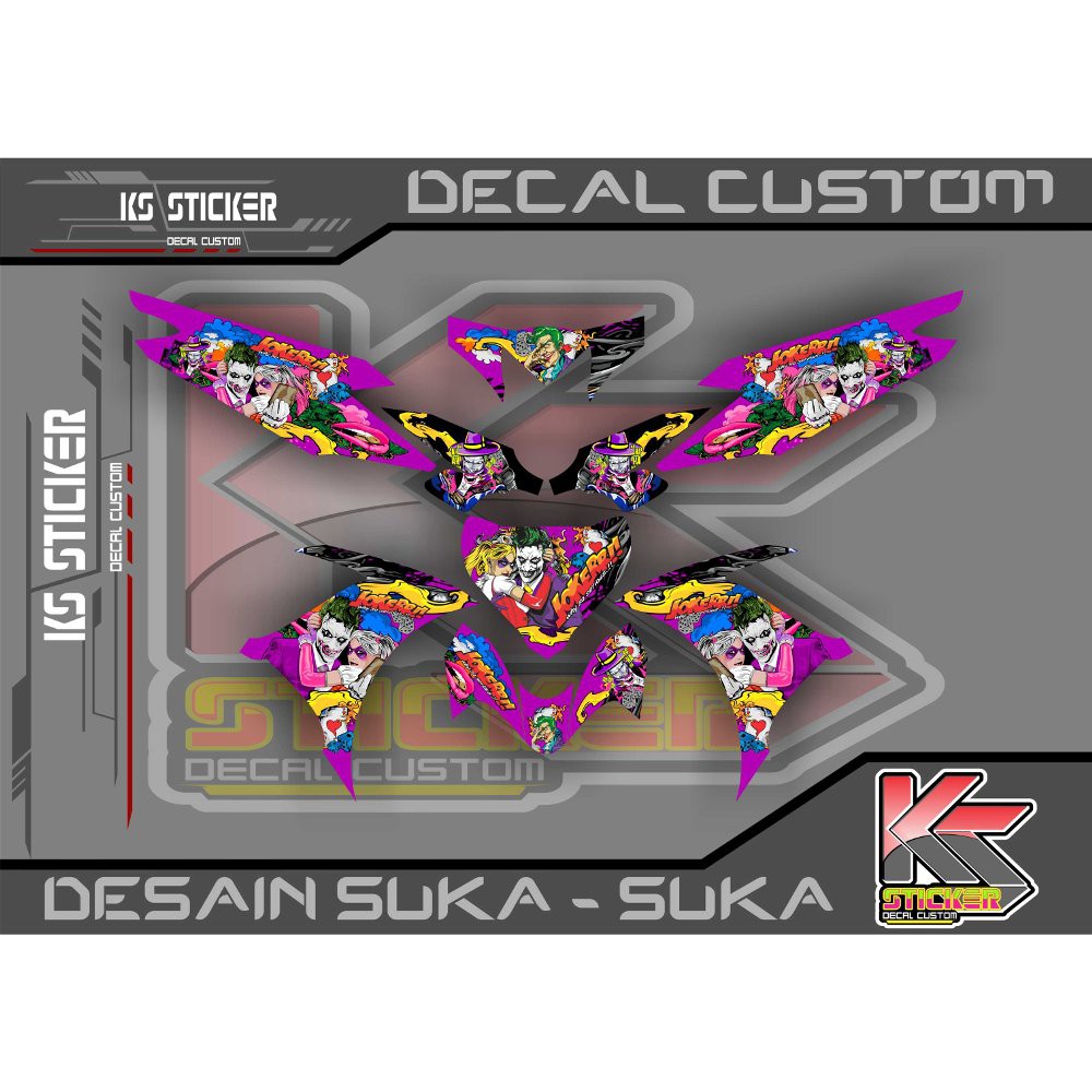 stiker decal new jupiter mx 135 jokerr ungu Bagus
